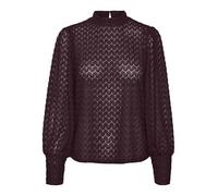 VERO MODA Vmbecca Top Jrs in Pizzo a Collo Alto Camicia a Maniche Lunghe, Winetasting, XL Donna
