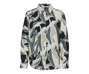 VERO MODA VMBELINE BEA LS Wvn GA - Maglietta Lunga, Black/AOP: BEA, M