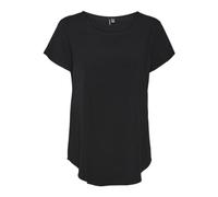 VERO MODA Blusa Donna Manica Corta Girocollo vestibilità Regolare Essential, Colore:Nero, Taglia:XS