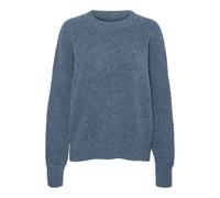 VERO MODA Vmboom Ga Noos-Pullover con Scollo Rotondo Maglione Lavorato a Maglia, Blu Cinese Dettaglio: Melange, XL Donna