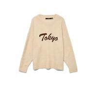 VERO MODA Vmboom LS O-Neck - Maglione Noos, Visone Argenteo, L