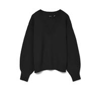 VERO MODA Vmboom LS V-Neck Pullover Noos, Nero, S