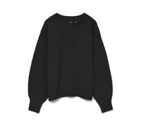 VERO MODA Vmboom LS V-Neck Pullover Noos, Nero, S