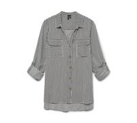 VERO MODA Vmbumpy L/S-Maglietta New Wvn Ga Noos Camicia a Maniche Lunghe, Cioccolato Torta a Strisce: Bianco Neve, XXL Donna