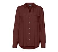 VERO MODA Vmbumpy L/S-Maglietta New Wvn Ga Noos Camicia a Maniche Lunghe, Rosso Mattone, M Donna