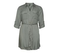 Vero Moda Curve - Vestito camicia corto color kaki-Verde 54
