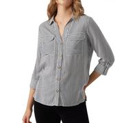 VERO MODA VMBUMPY L/S Shirt New Noos, Bluse e Tuniche per Le Donne da Donna, Snow White/Stripes:India Ink, L