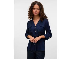 Vero Moda - Vmbumpy L/S Shirt New Wvn Noos Blu - Abbigliamento XS Blu