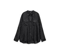 VERO MODA VMBUMPY LS - Maglietta Lurex Wvn GA Noos, Nero/Strisce: Lurex Argento, XS