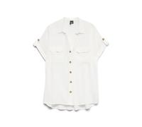 VERO MODA Vmbumpy-Maglietta S/S Wvn Ga Noos Camicia a Maniche Corte, Bianco, L Donna