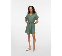 Vero Moda Vestito camicia Vmbumpy maniche corte corto Wvn Noos Grigio L