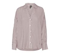VERO MODA Vmbumpy Wvn Ga-Maglietta Oversize L/S Camicia a Maniche Lunghe, Nostalgia Rose/Strisce: Bianco Neve, L Donna