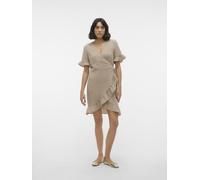 Vero Moda - Vmchris Ss Short Wrap Dress Wvn Ga Argento - Abbigliamento XL Argento