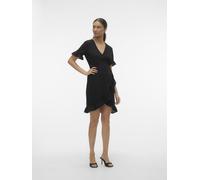 Vero Moda - Vmchris Ss Short Wrap Dress Wvn Ga Nero - Abbigliamento M Nero