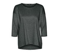 VERO MODA Vmcora 3/4 Top Jrs Boo Ga Maglietta a Maniche Lunghe, Scarab/Dettagli: Argento Lurex Melange, S Donna