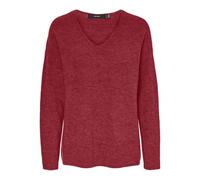 VERO MODA Vmcrewlefile LS V-Neck Blouse Noos, Karanda Red, XL