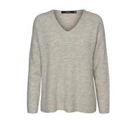 Vero Moda Vmcrewlefile LS V-Neck Blouse Noos Maglione, Beige, L Donna