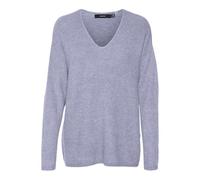 Vero Moda Vmcrewlefile LS V-Neck Blouse Noos Maglione, Cosmic Sky, S Donna