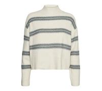 VERO MODA Vmdazzle LS Ga Boo-Pullover a Collo Alto Maglione Lavorato a Maglia, Betulla/Stripes:w. Balsam Green, M Donna