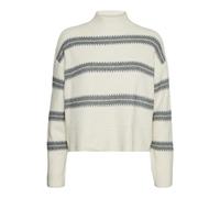 VERO MODA Vmdazzle LS Ga Boo-Pullover a Collo Alto Maglione Lavorato a Maglia, Betulla/Stripes:w. Balsam Green, S Donna
