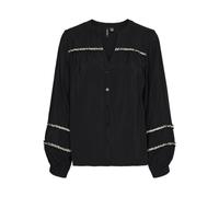 Vero Moda Vmdemi Detail LS Top Wvn Ga Camicetta a Maniche Lunghe da Donna, Nero, S