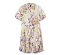 VERO MODA Vmdicthe 2/4 Short Volume Dress Wvn Ga Abito da Camicia, Bianco, M Donna