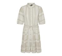 VERO MODA Vmdicthe 2/4 Short Volume Dress Wvn Ga Keid, Silver Lining/AOP: Ibiza Snow White, S Donna