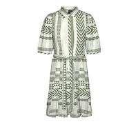 VERO MODA Vmdicthe 2/4 Short Volume Dress Wvn Ga Keid, Snow White/AOP: Ibiza Hedge Green, XS Donna