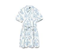 VERO MODA Vmdicthe 2/4 Short Volume Dress Wvn Ga, Snow White, Large, Bianco, L