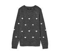 Vero Moda Vmdoffy Intarsia LS O-NCK Pullov Ga Noos, Grigio Scuro mélange, M