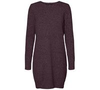 VERO MODA Vmdoffy LS-Abito con Scollo a O, Ga Noos Vestito, Winetasting/Dettagli: Nero Melange, M Donna