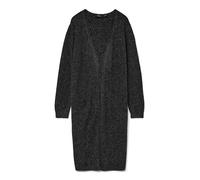 Vero Moda Vmdoffy Ls Long Open Cardigan Ga Noos, Nero (Black Melange), XS Donna