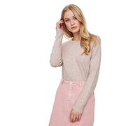 VERO MODA VMDOFFY LS O-Neck Blouse GA Noos Felpa, Rosa (Wood Rose Detail: Melange), 48 (Taglia Unica: X-Large) Donna
