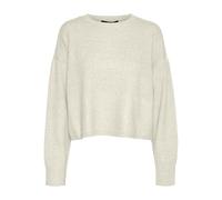 VERO MODA Vmdoffy LS O-Neck Boxy Blouse Noos Ptt Maglione Lavorato a Maglia, Betulla/Dettaglio: w. Melange, XS/Petite Donna