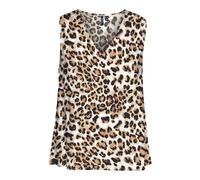 VERO MODA Vmeasy Joy-Maglia con Scollo a V, S/L Top, Tan/AOP: Leone, M Donna