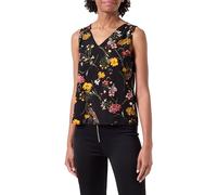 VERO MODA Vmeasy Joy S/L V-Neck Wvn Ga Top da Donna, Black/AOP: vicka, S