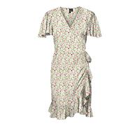 VERO MODA Vmemma Henna 2/4 Short Wrap Dress Wvn Ga Vestito, Sprucestone/AOP:Mille Flower, S Donna