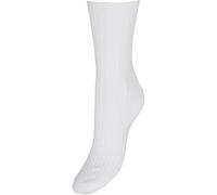 Vero Moda - Calzini a coste con volant bianchi-Bianco One Size