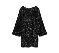 Vero Moda Vmetta LS Short Bow Dress Jrs Exp Sb8, Nero, L Donna