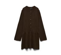 Vero Moda - Vestito corto in morbida maglia color cioccolato mélange con bottoni sul davanti-Marrone XS