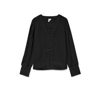 Vero Moda Vmfasana L/S V-Neck Shirt Wvn Btq Ga, Nero, S Donna