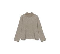 VERO MODA Vmfelize LS High Neck Pullover Boo Collo Alto, Visone Argenteo, XL Donna