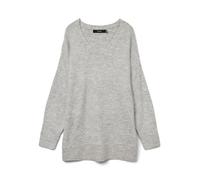 VERO MODA Vmfiluca Ga Noos-Pullover Lungo con Scollo a V Maglione, Chiaro Grigio Melange, L Donna
