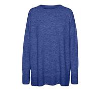 VERO MODA Vmfiluca LS O-Neck Long Pullover Ga Noos Maglione, Beaucoup Blue/Dettaglio: Melange, S Donna