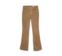 Vero Moda - Pantaloni a zampa in tessuto a coste color visone argentato-Neutro W28