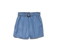 VERO MODA Vmfleur HW Paperbag Belt Shorts Ga, Media Blu Denim, XS Donna