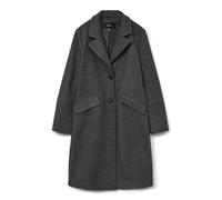 VERO MODA Vmfortunesara Long Coat Ga Boo Cappotto, Grigio Scuro mélange, S Donna