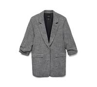 VERO MODA VMFRIDA 3/4 Regular Blazer Noos, Black/Detail:Salt And Pepper, 44