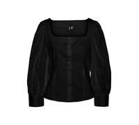 VERO MODA Vmfrida LS Top Wvn Ga Camicia a Maniche Lunghe, Nero, L Donna