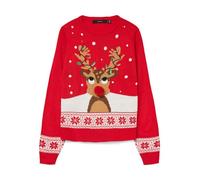 Vero Moda - VMFROSTYDEER LS O-NECK PULL. XMAS BOX Rosso - Abbigliamento XL Rosso